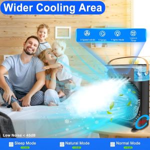 Mini Cooler For Home With 3 Speed Mode With Water Spray 7 Color LED And Timer