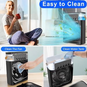 Mini Cooler For Home With 3 Speed Mode With Water Spray 7 Color LED And Timer